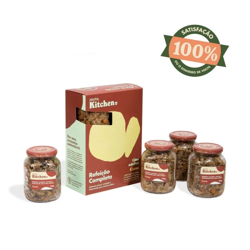 Refeição Natural Zee.Dog Kitchen para Cães Adultos Sabor Carne